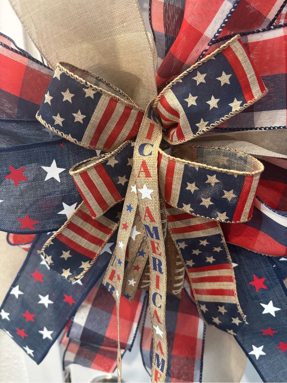 Patriotic Red, White & Blue Americana Wreath Bow Final Sale